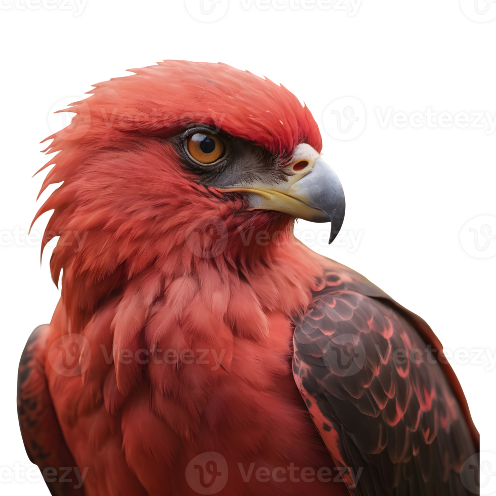 AI generated A picture of a crimson bird of prey isolated png