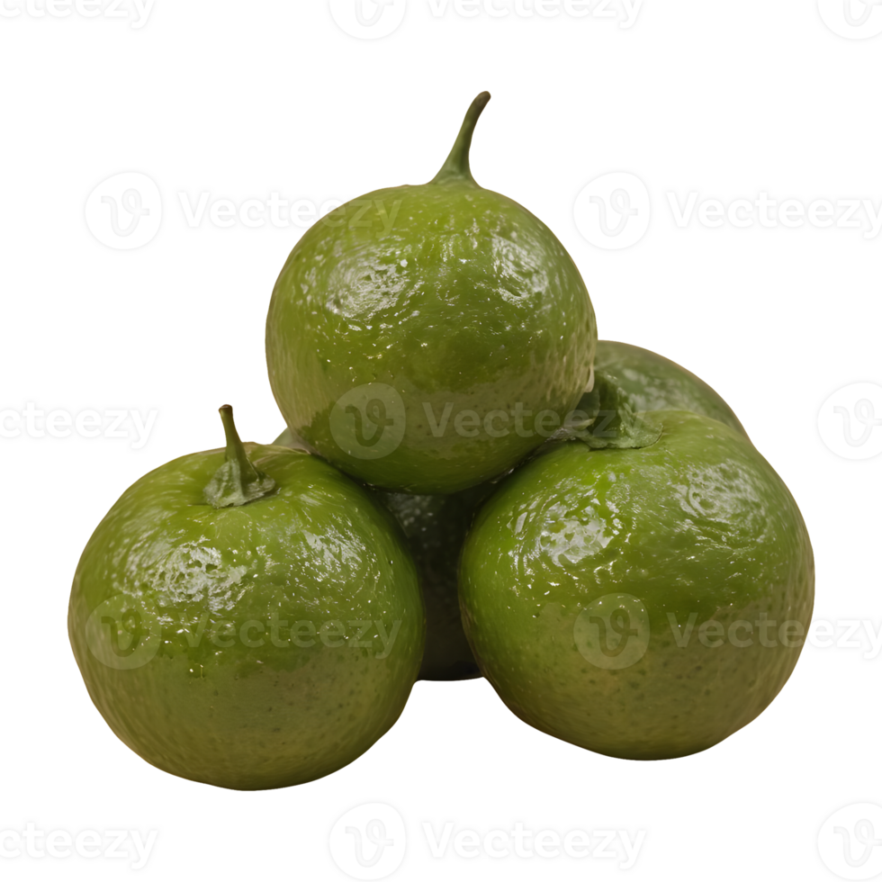 AI generated Green tangerine isolated on transparent background png