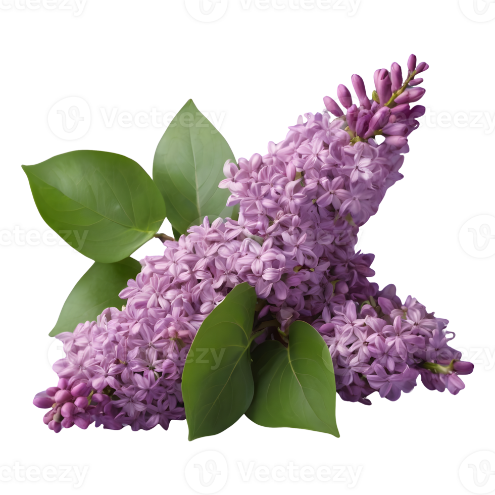 AI generated lilac flower bunch isolated png