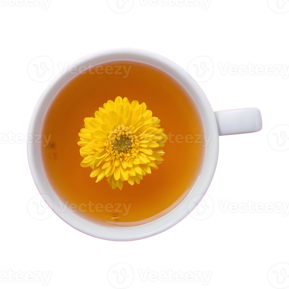 AI generated Macro shot of chrysanthemum tea isolated png