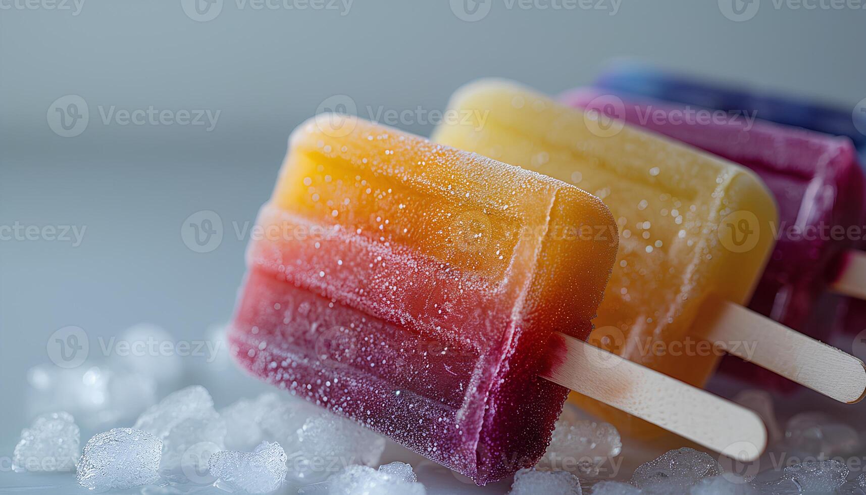 AI generated Fruit popsicle isolated on white background with shadow photo