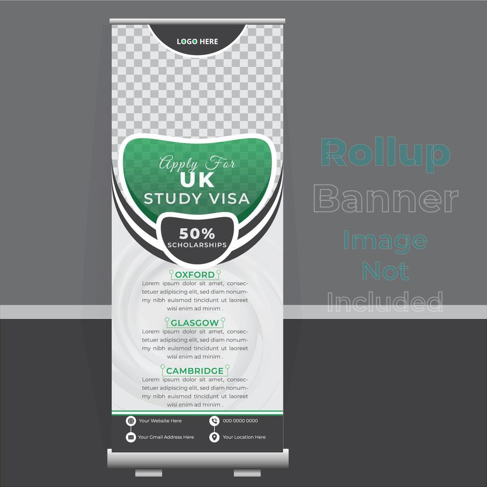 Business roll up design. Standee Design. Banner Template. Presentation. x-stand, x-banner, Grow your business. vector