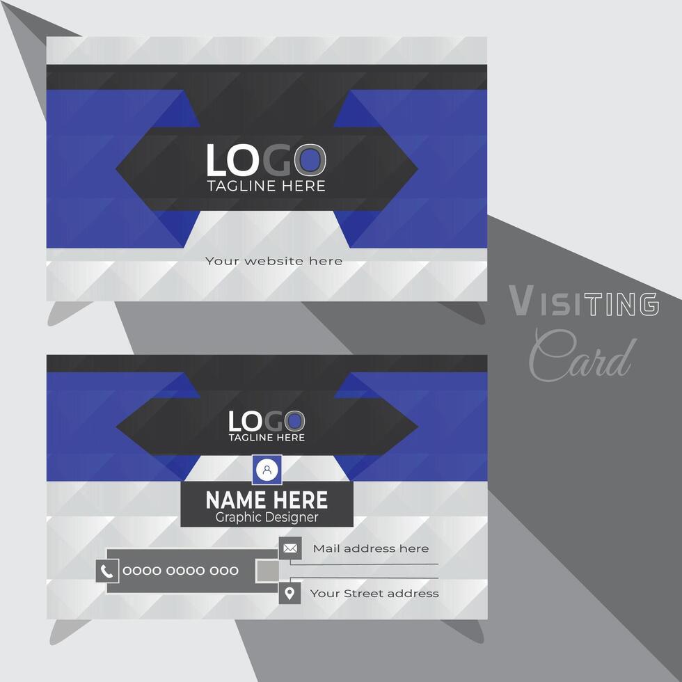 Corporate Business Card Design Template, Vector Visiting Design template.