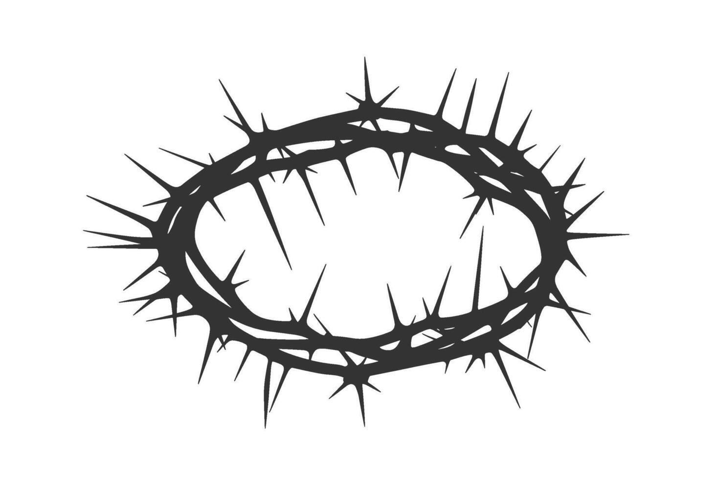 AI generated Silhouette graphic of a crown of thorns, symbolizing suffering of Jesus. Easter, christianity symbol, religion. Flat vector illustration.