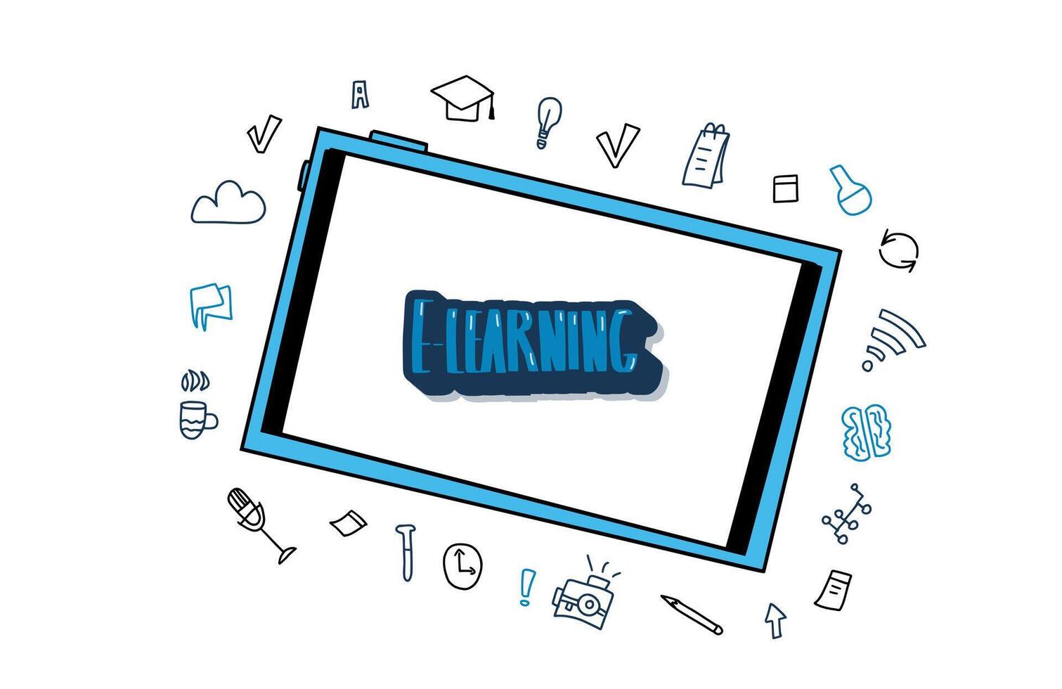 E-learning concept quote. Vector design set.