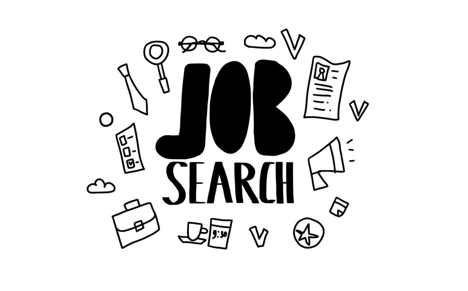 Job search concept. Vector design illustration.