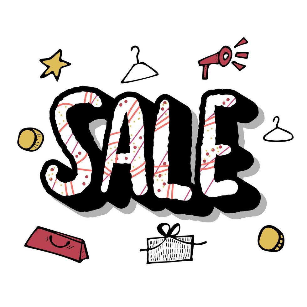 Sale banner template. Vector color illustration.