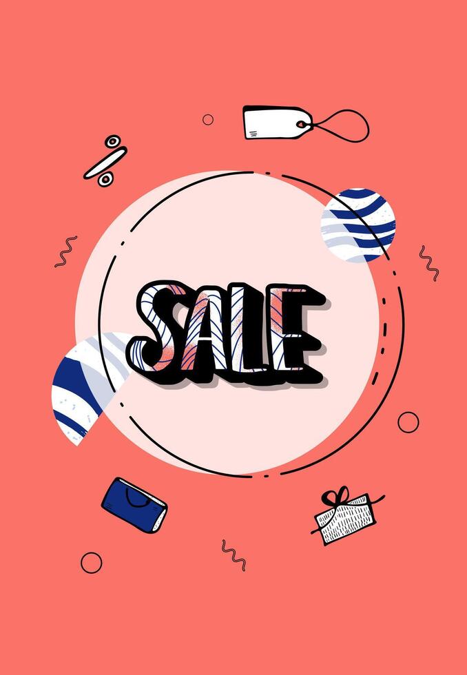 Sale banner template. Vector color illustration.