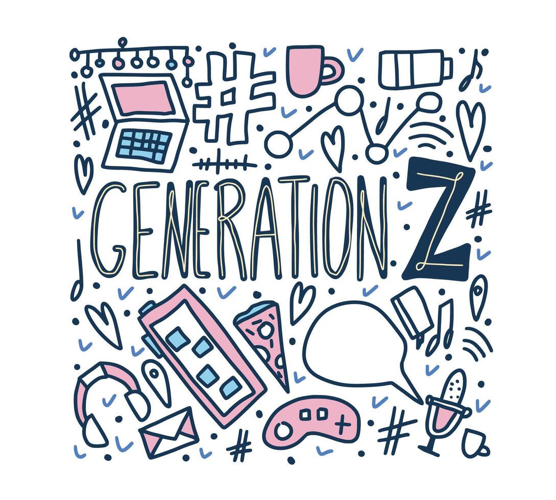 Generation z poster. Vector concept illustration.