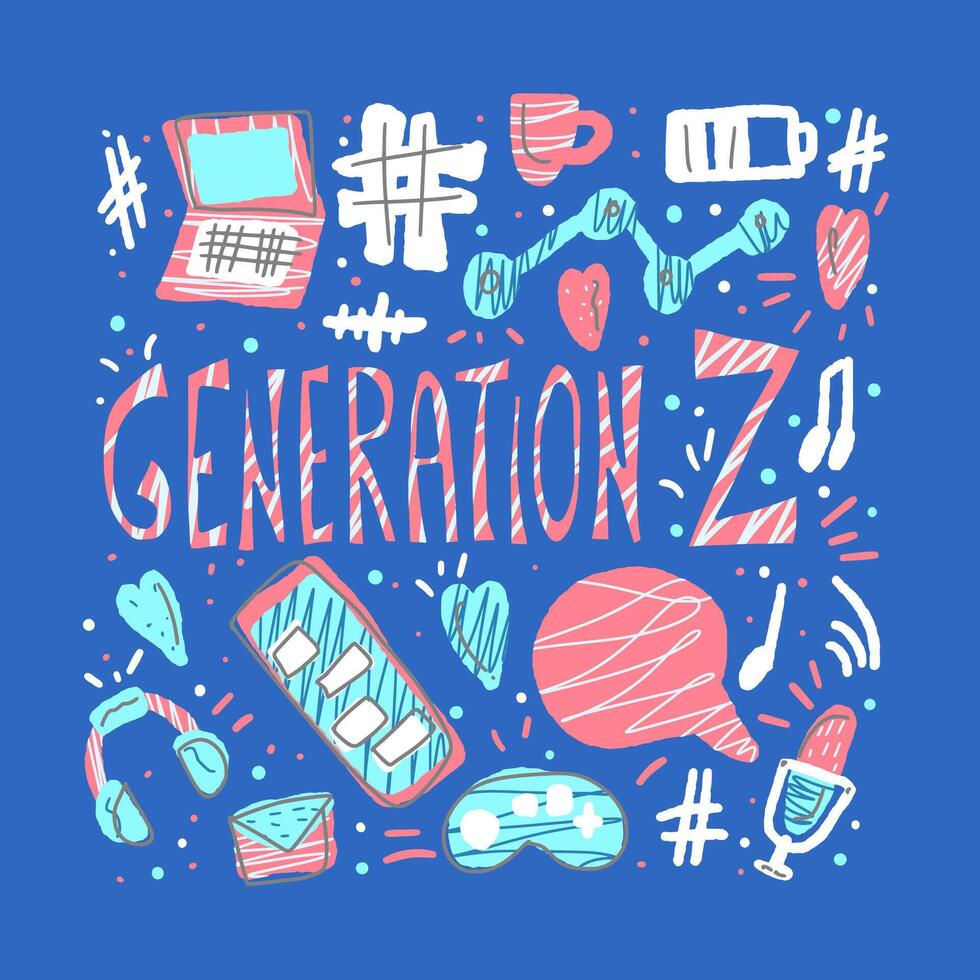 Generacion z póster. vector concepto ilustración.