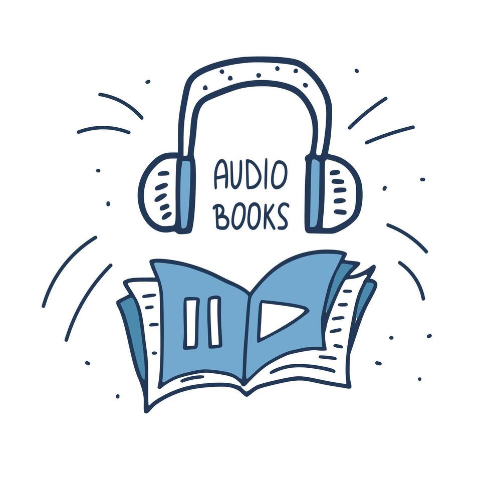 Set of audio books symbols. Vector illustration.