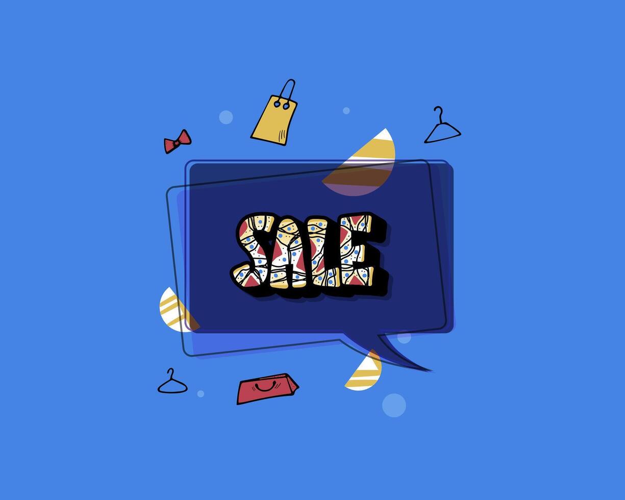 Sale banner template. Vector color illustration.