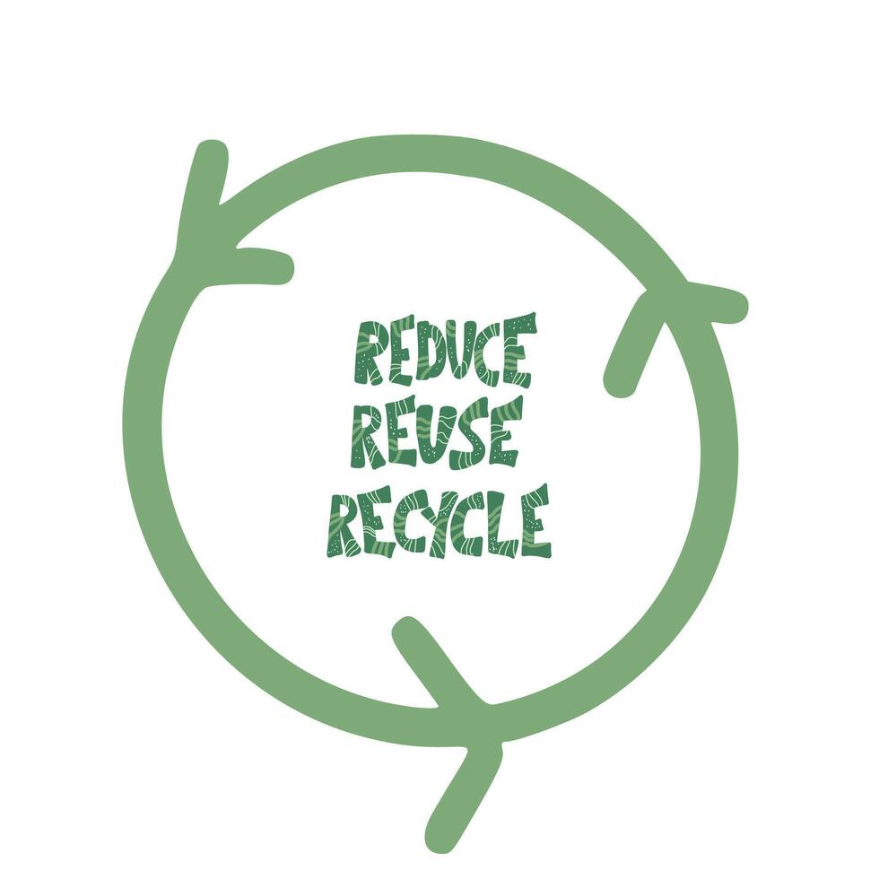 Reduce Reuse Recycle concept. Vector design.