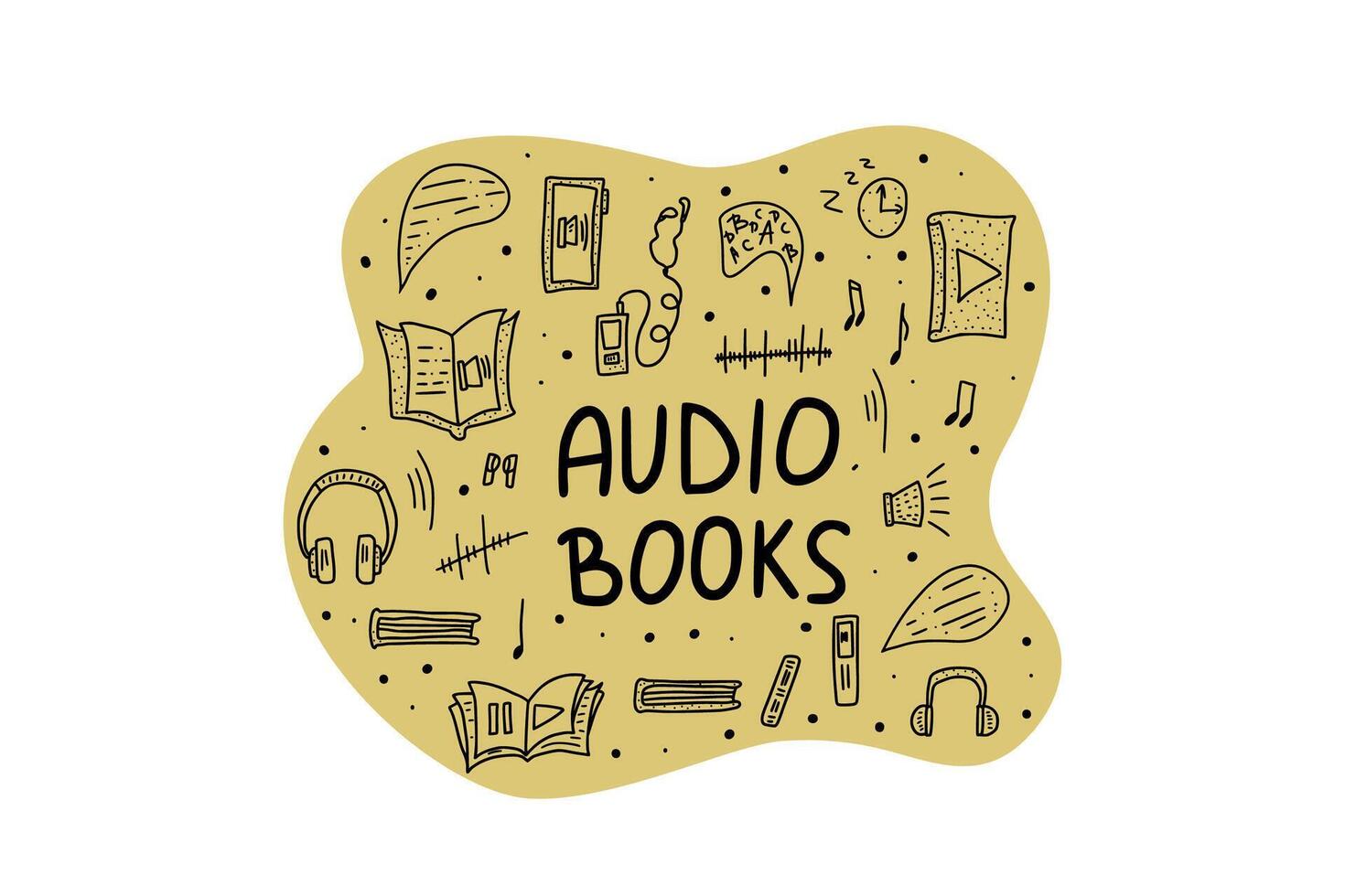 conjunto de audio libros simbolos vector ilustración.