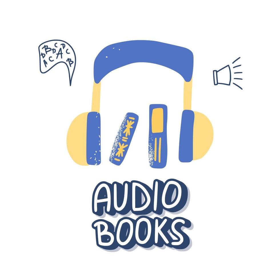 Set of audio books symbols. Vector illustration.