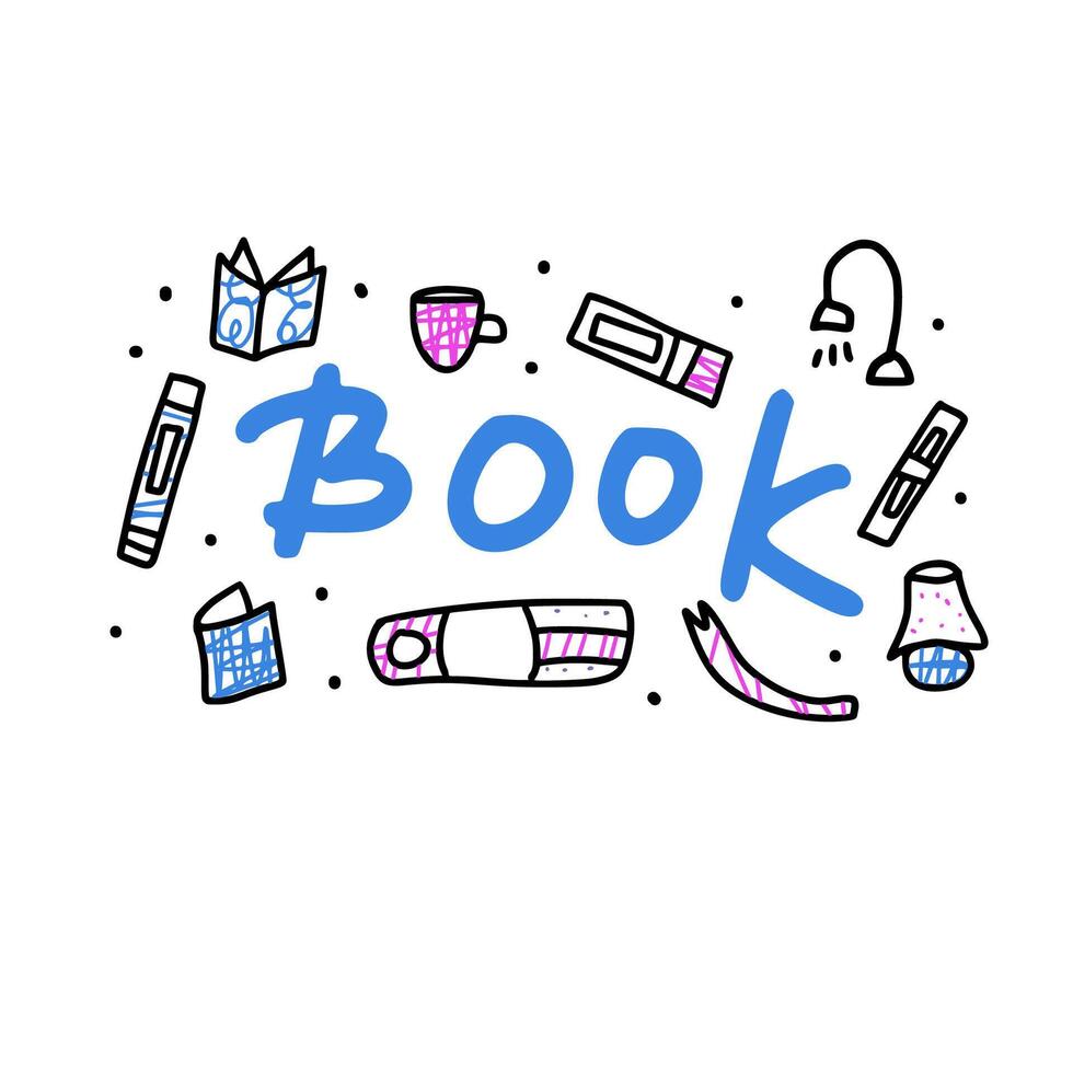 Book concept. Vector illustration in doodle style.