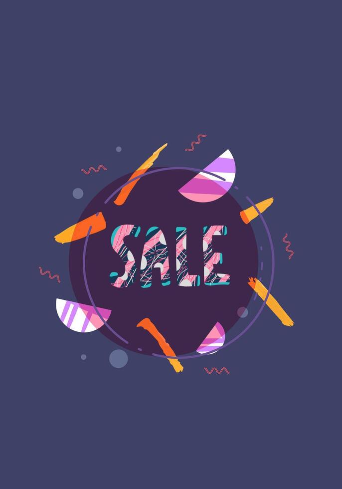 Sale banner template. Vector color illustration.