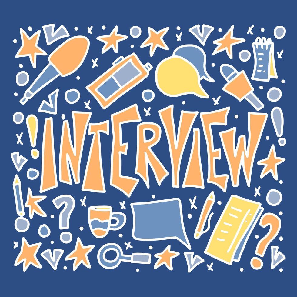 Interview design poster. Vector illustration.