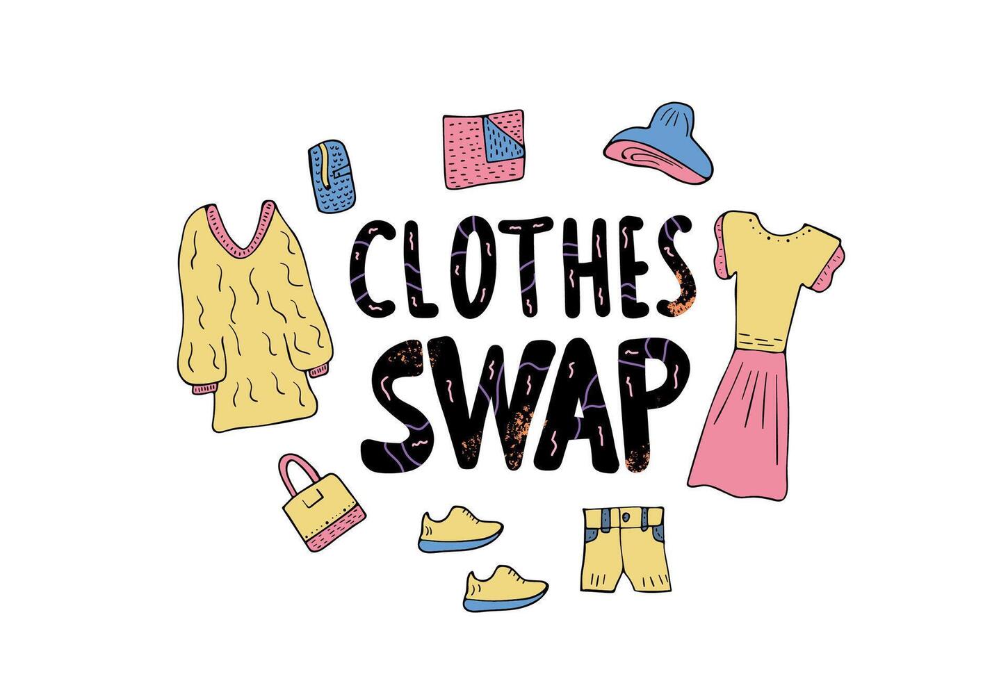 Swap hanwritten lettering. Vector concept design.