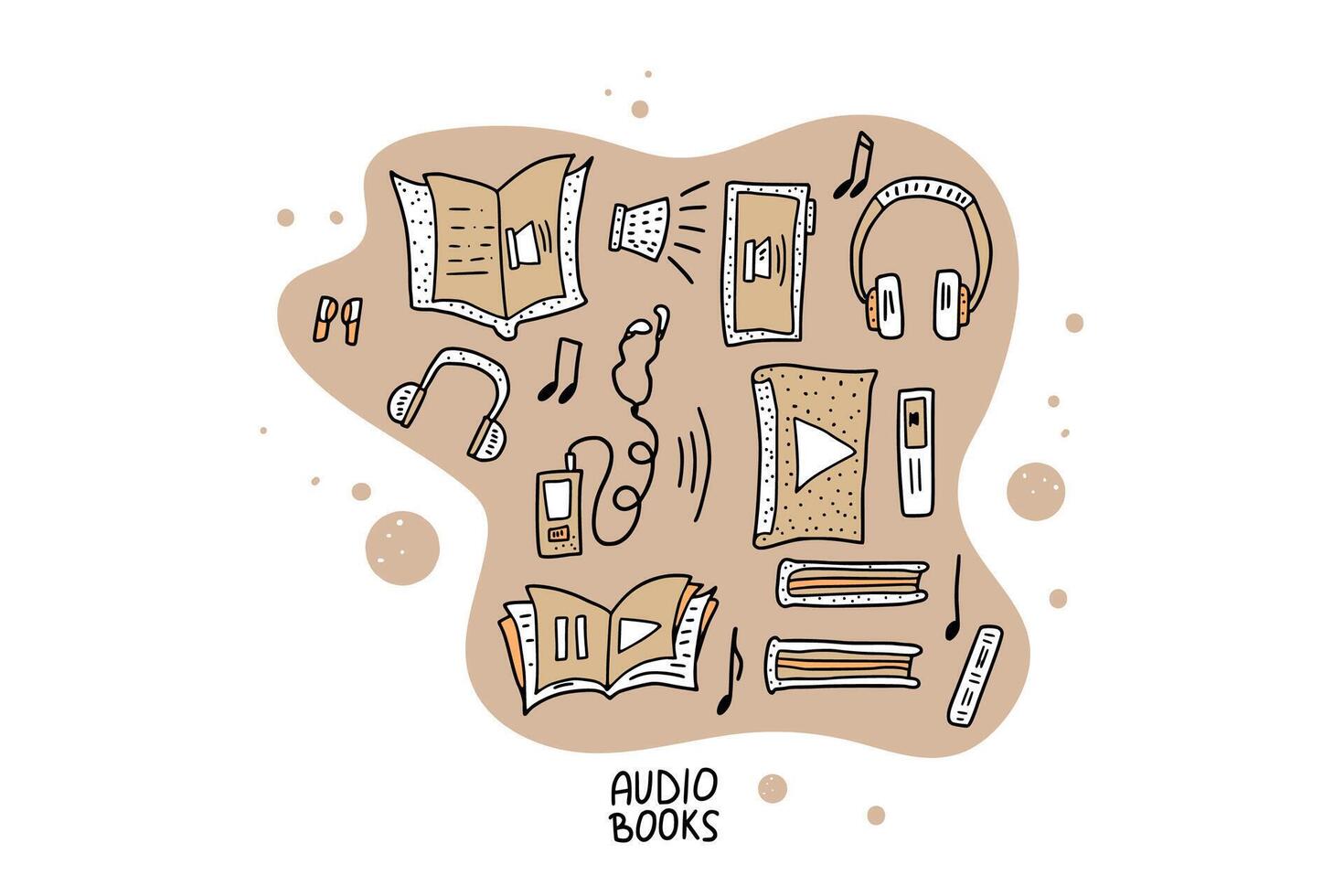 conjunto de audio libros simbolos vector ilustración.