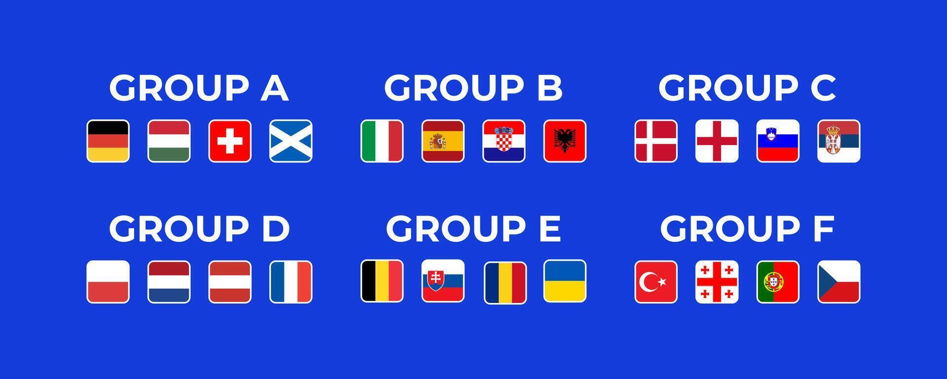 euro 2024 en el Alemania grupo país. fútbol americano europeo campeón torneo fósforo. vector