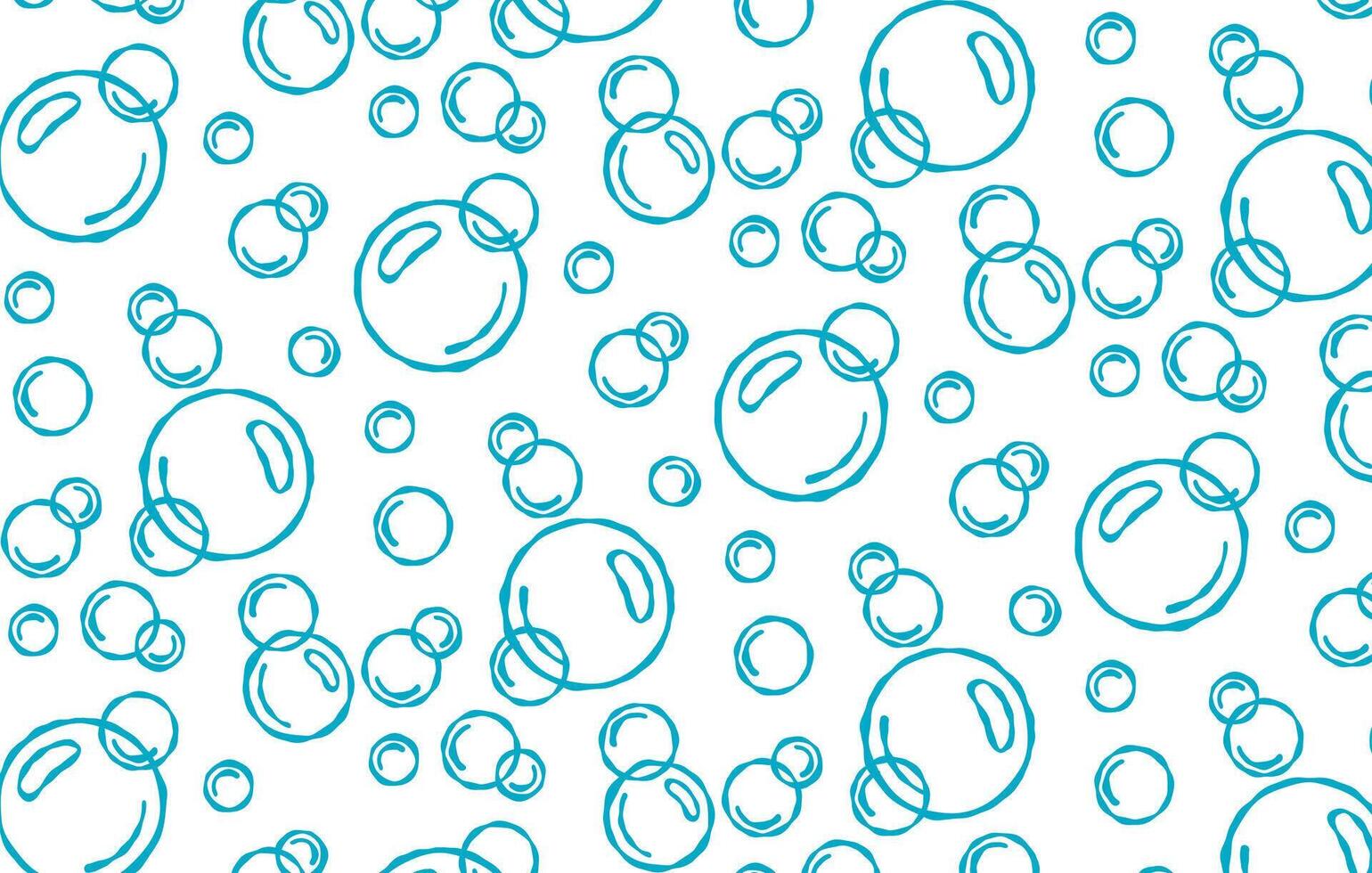 Bubbles vector seamless pattern with flat line icons.  Soap with foam and bubbles. Vector icon or symbol.  Bubbles hand drawn illustration. Line water drops in sketch style.