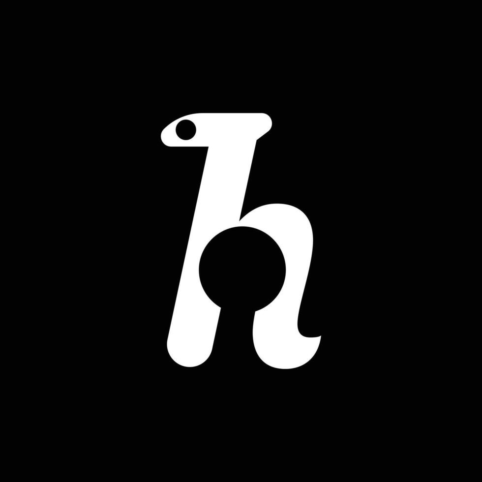 abstract logotype design with animal and H letter vector