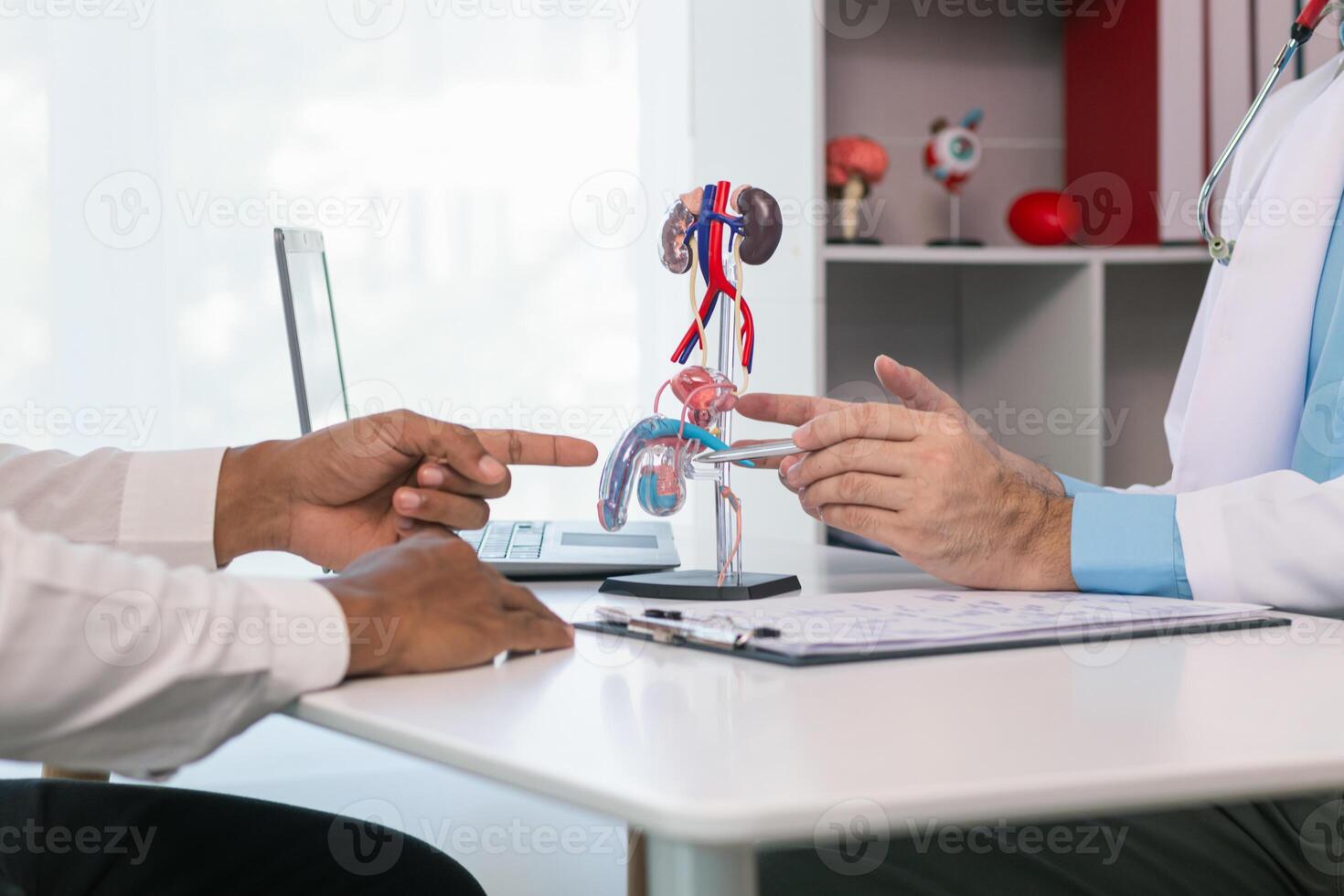 young man meets with doctor for checkup His sexual performance was impaired and doctors examined his symptoms and discovered that he had suspected tumor growing inside his penis Prostate cancer photo