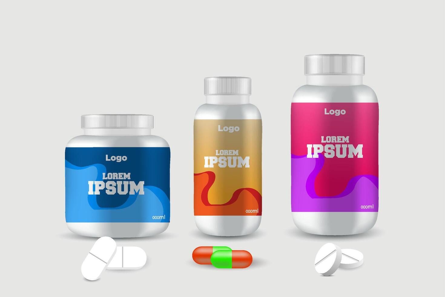 label template supplement vitamin label bottle label packaging design creative and modern design with multi vitamin natural vector medicine label.