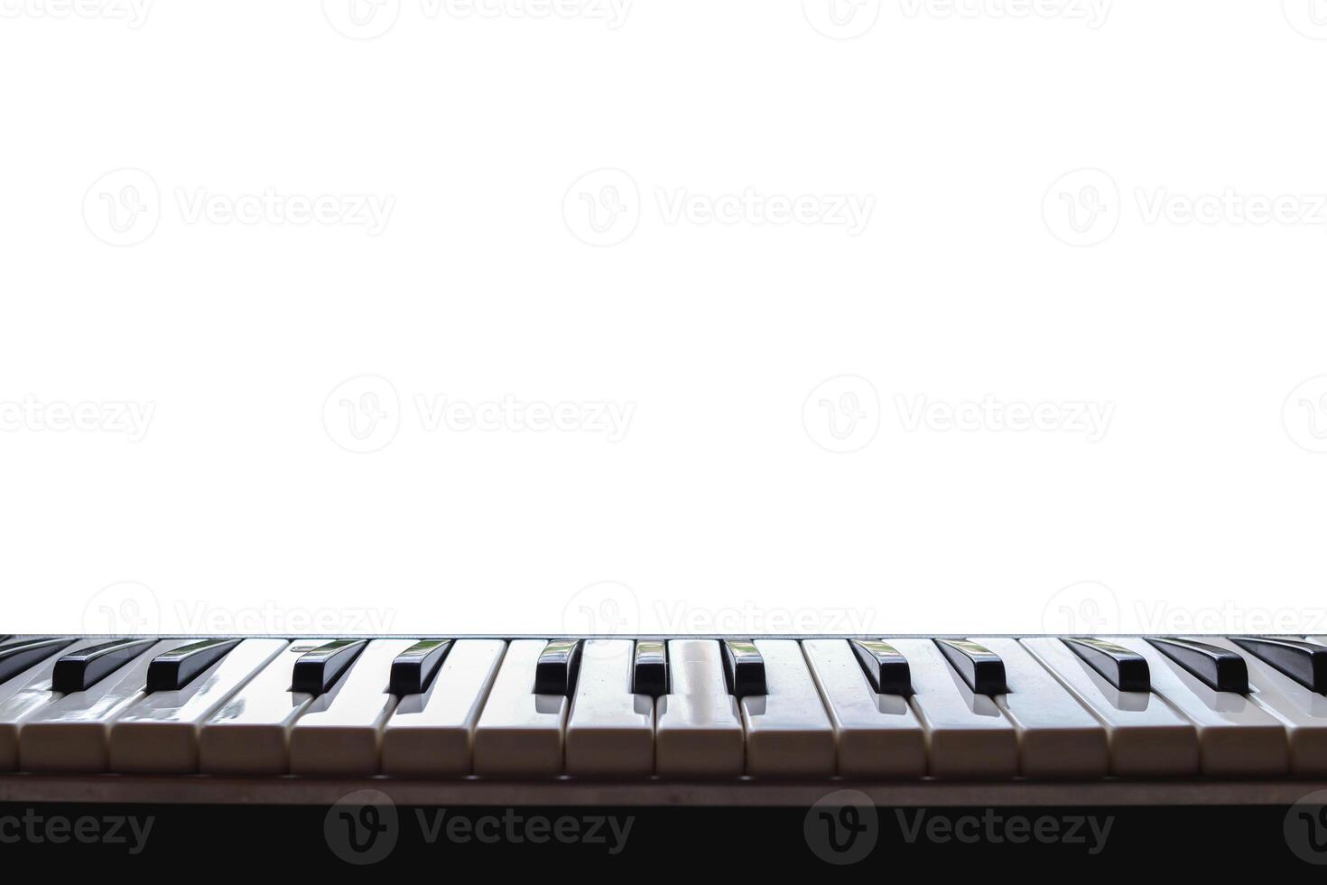 The small piano keys were placed on the floor as the piano keys of young musicians who were prepared to practice for a school performance. photo