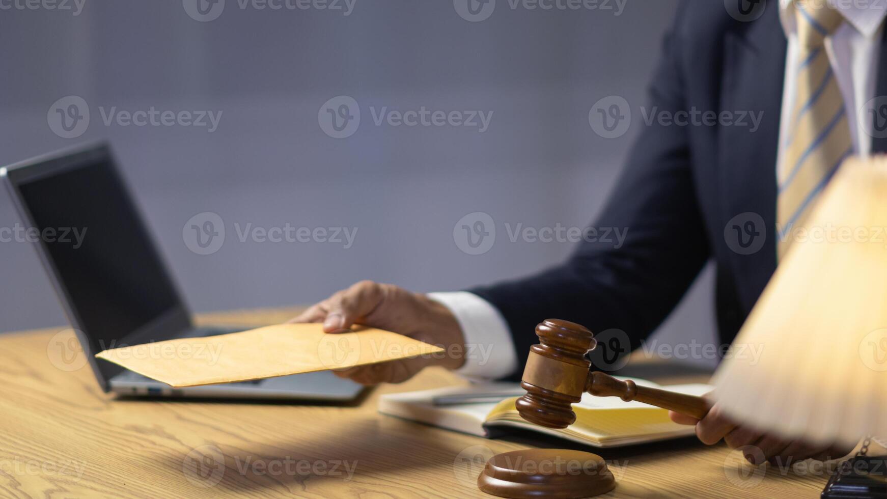 The concept of defendants in serious cases bribing officials involved in court decisions to change the course of case by giving bribes to facilitate the Lawyer team and prosecutors. bribery concept photo