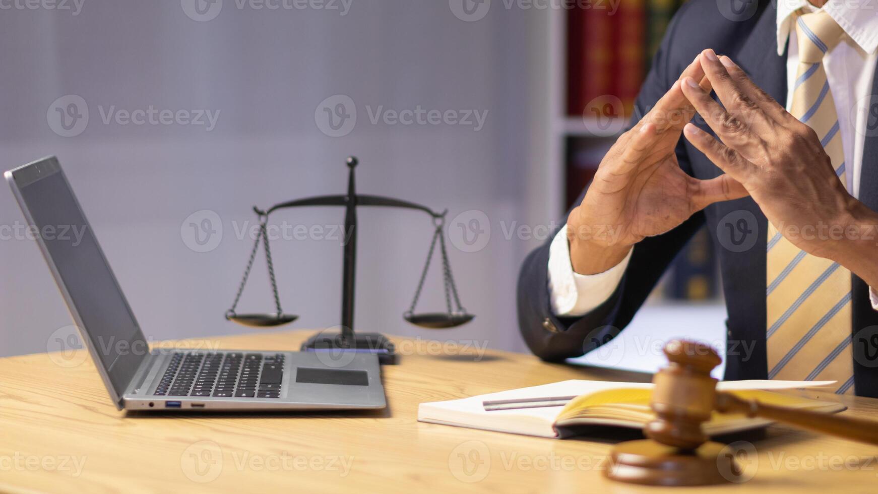 Lawyers are providing legal advice to those seeking legal assistance to understand the rules correctly to prevent unintentional wrongdoing. Concept for seeking legal advice from a team of lawyers photo