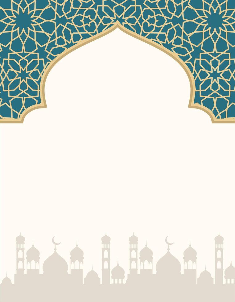 Abstract Islamic background template vector with text space.