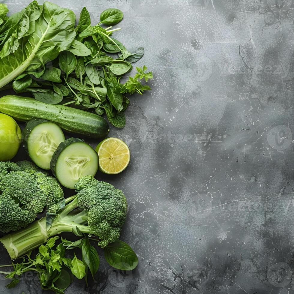 AI generated Green vegetables backgrounds photo