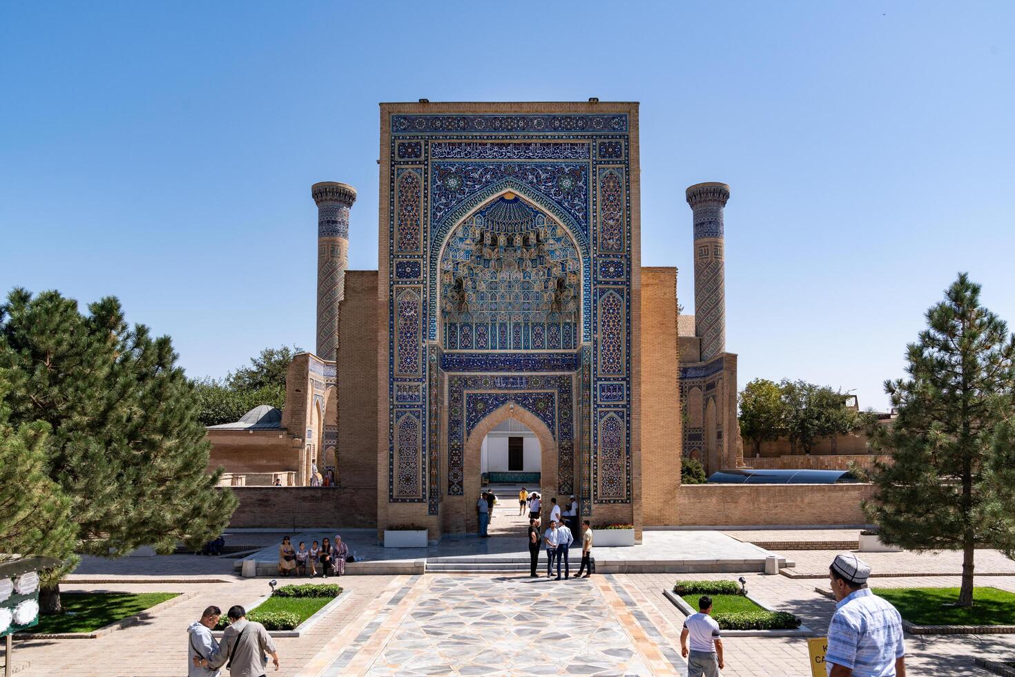 Tashkent, Uzbekistan-august 12, 2023-View of the Ulugh Beg Observatory in front of the Ulugbek Memorial Museum in Tashkent during a sunny day photo