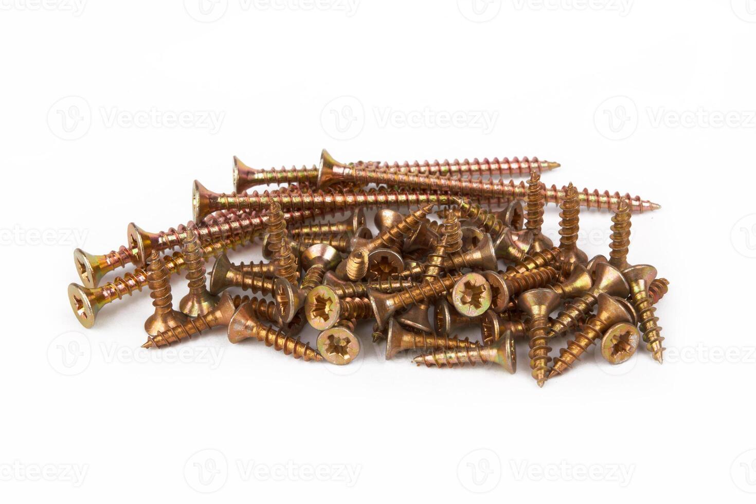 Screws on white photo