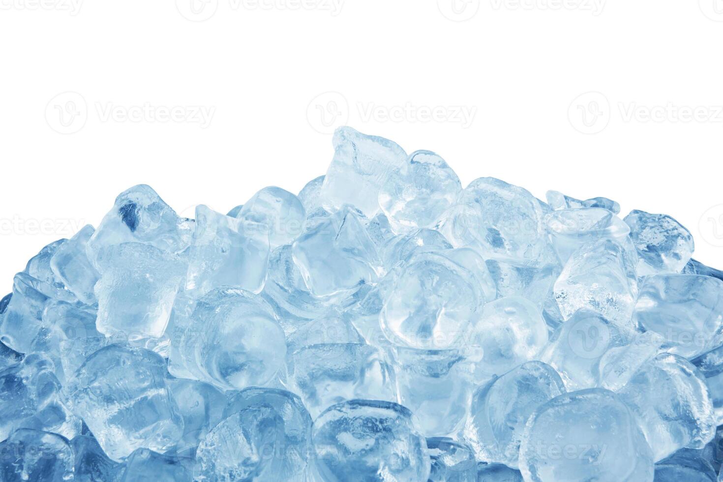 Ice cubes on white photo