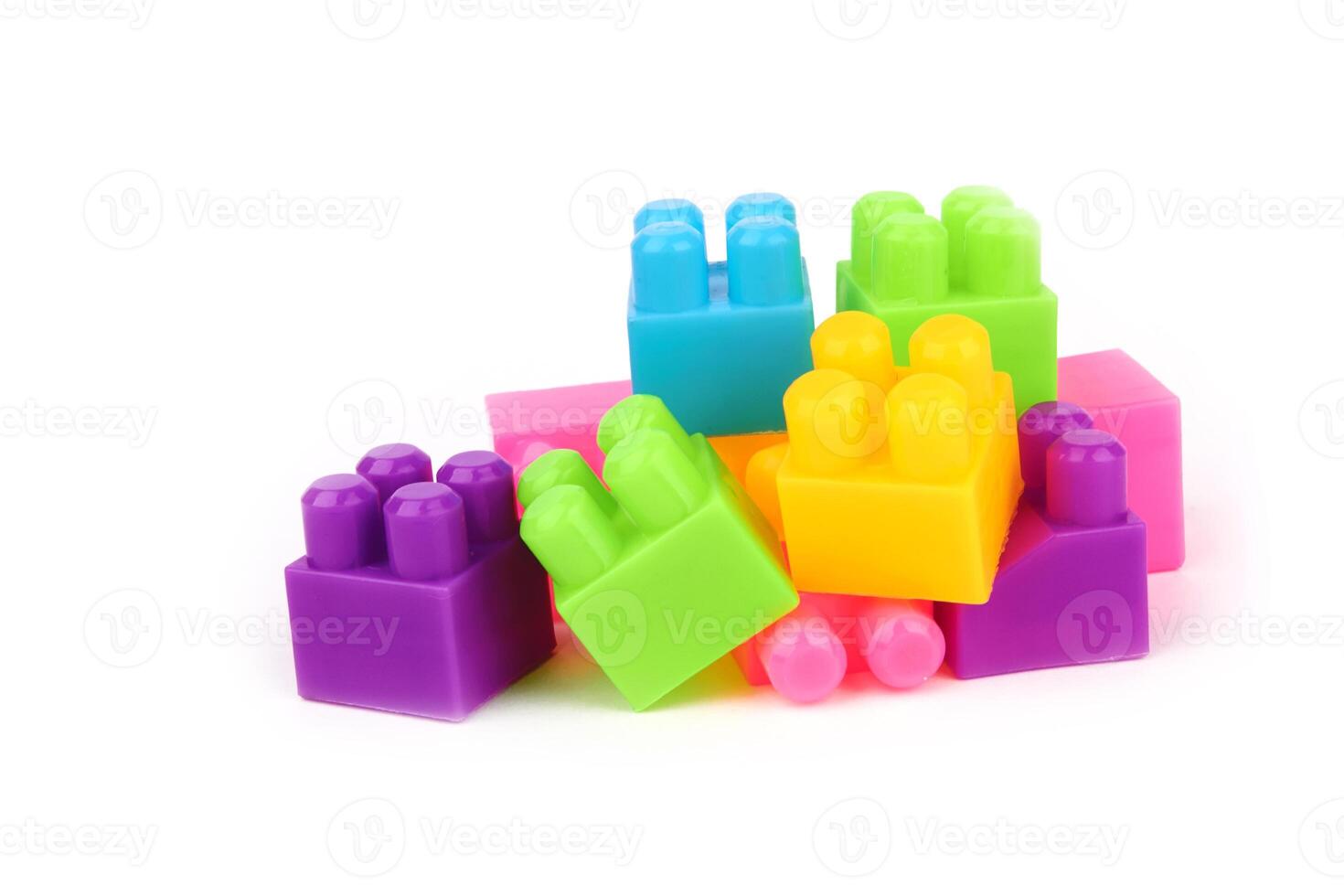 plastic  blocks on white photo