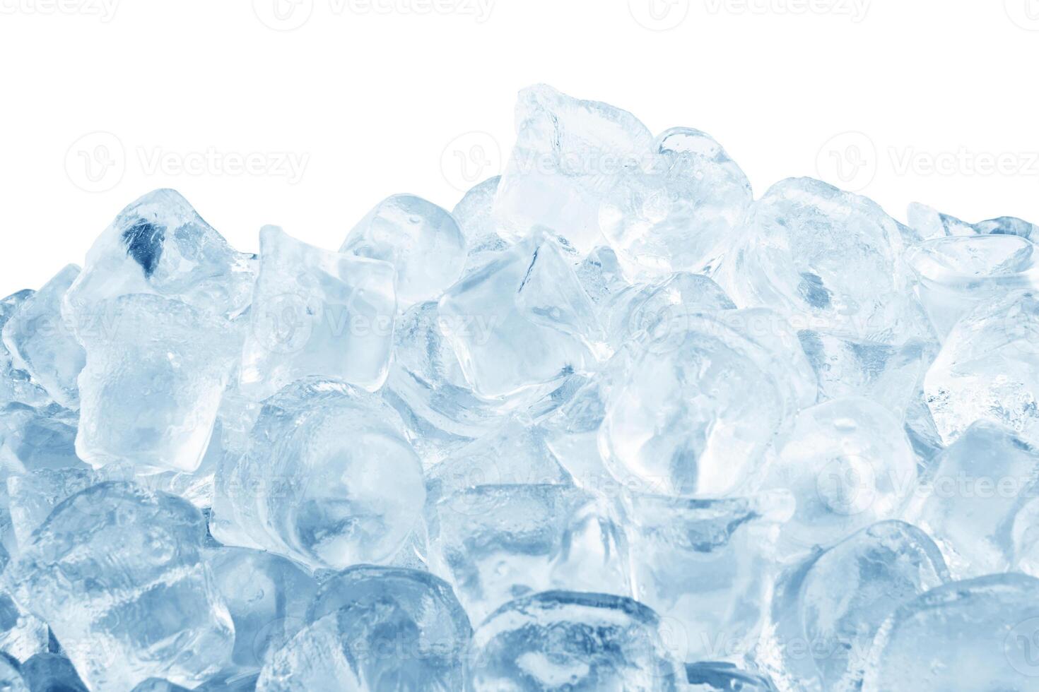 Ice cubes on white photo
