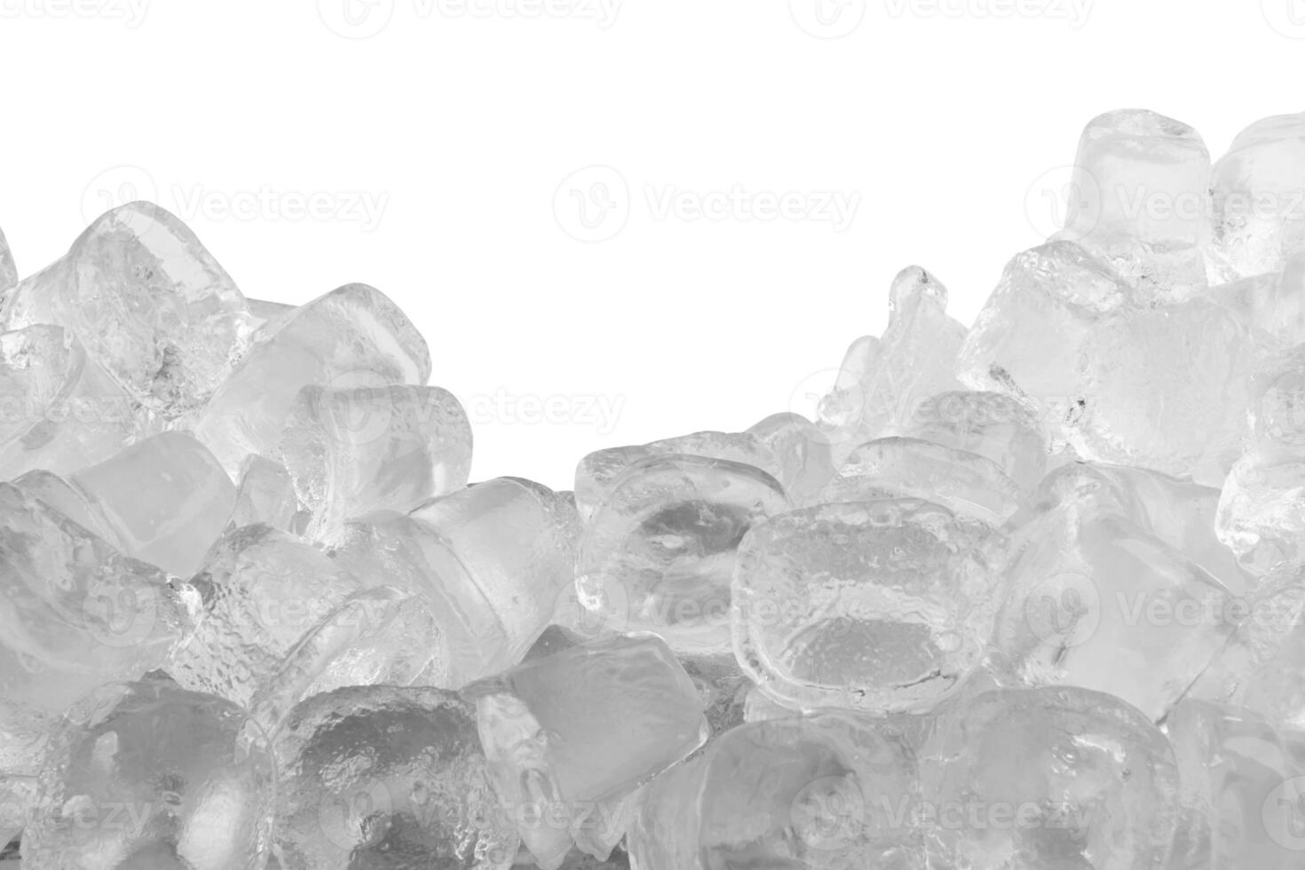 Ice cubes on white photo