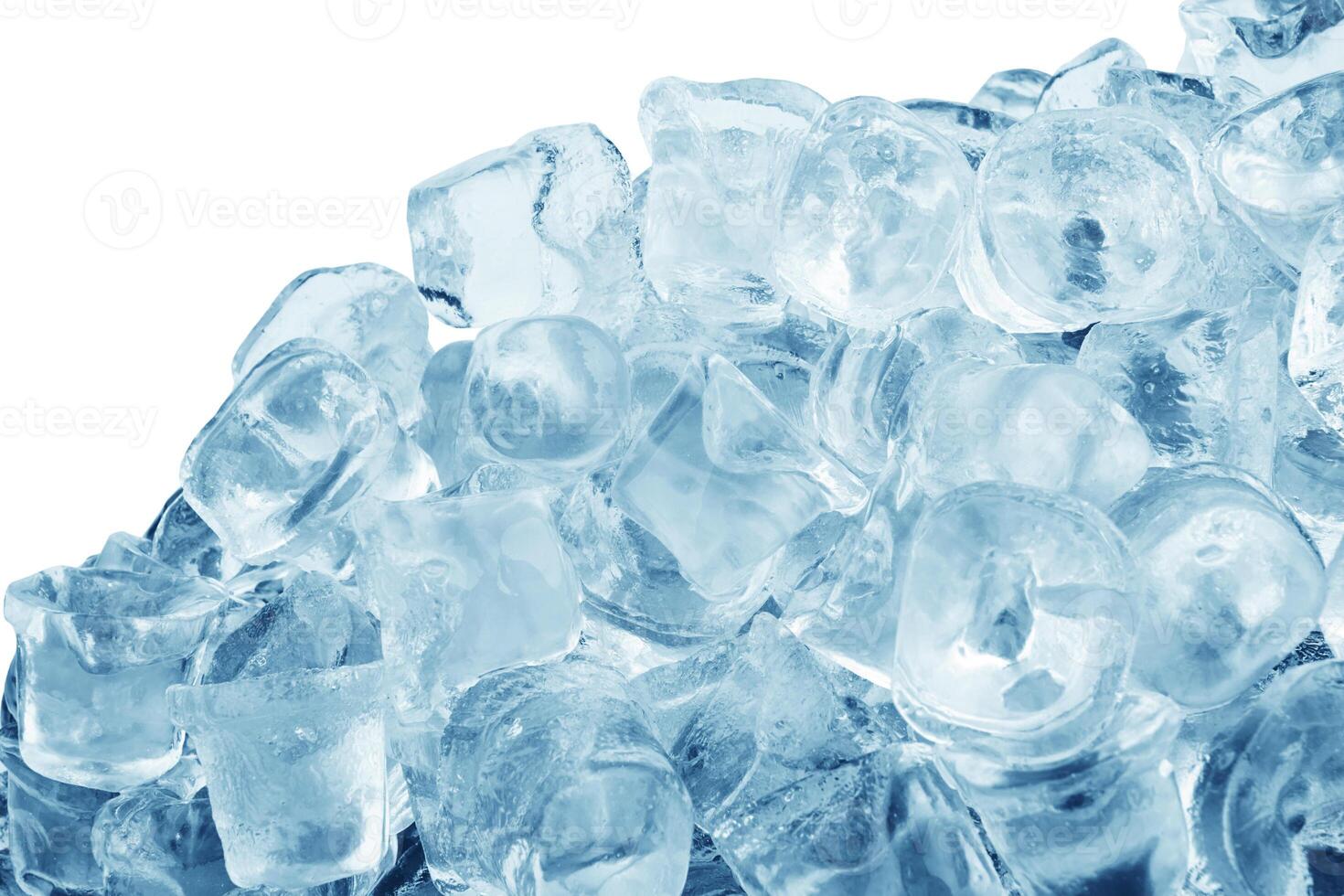 Ice cubes on white photo