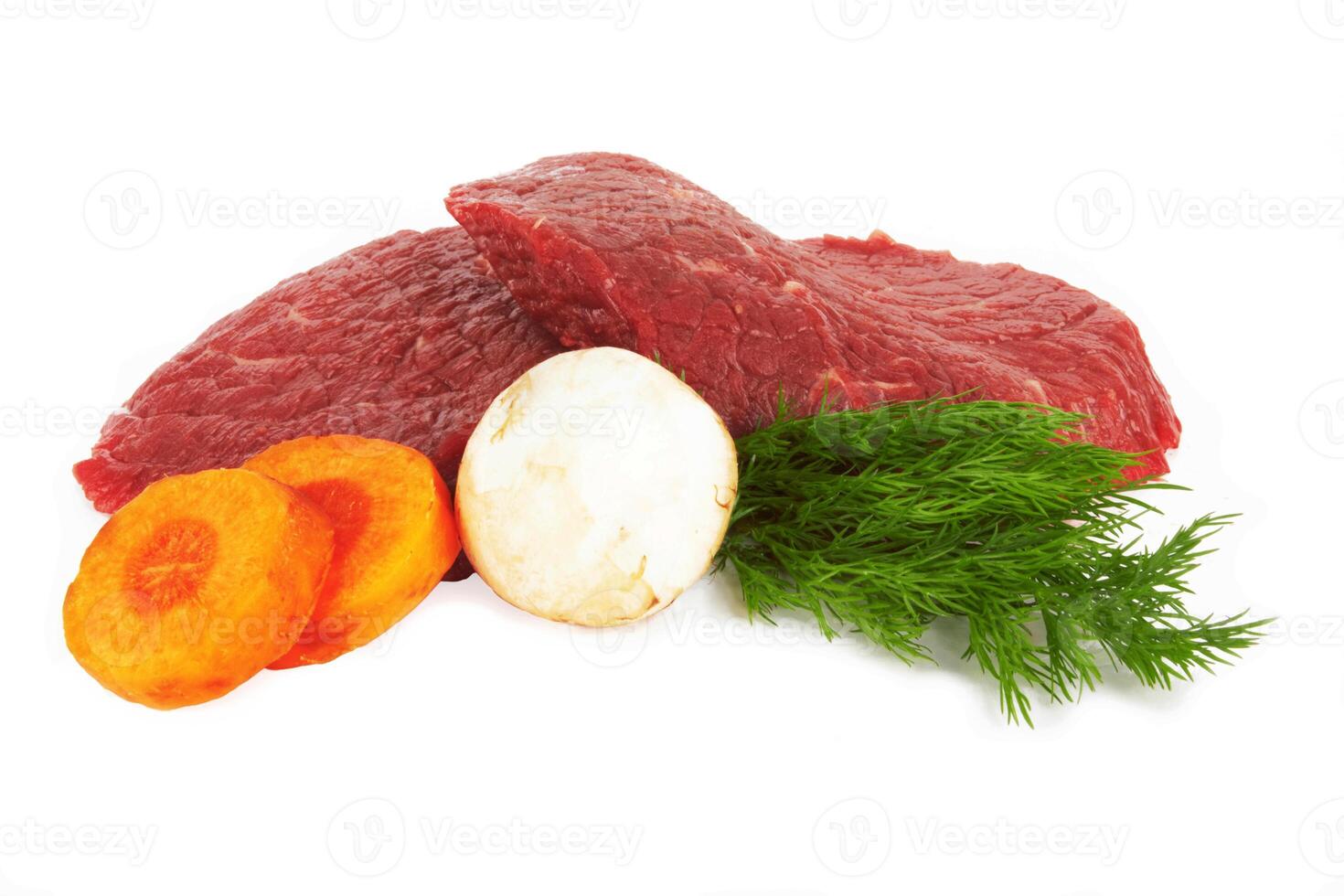 raw meat on white photo