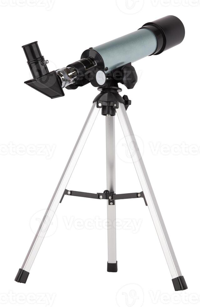 Modern telescope isolated photo