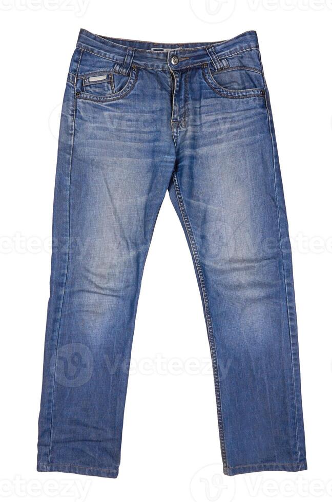 Blue jeans on white photo