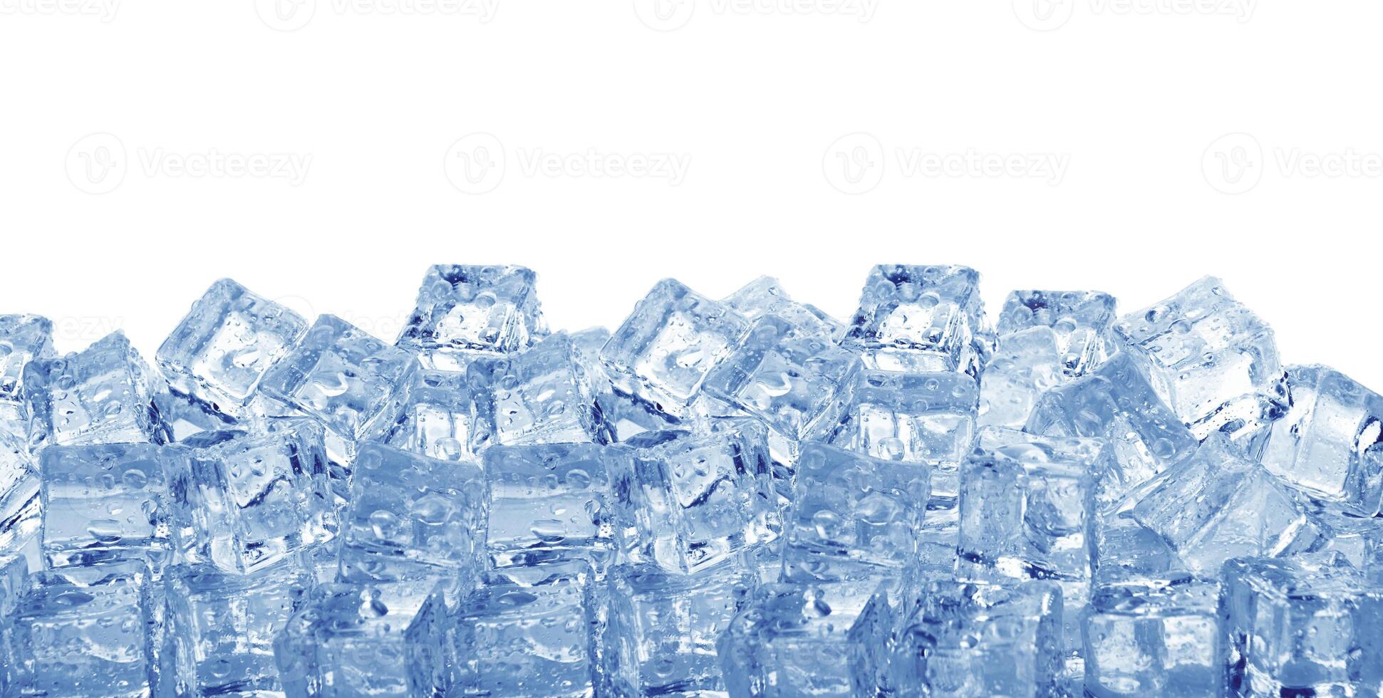 Ice cubes on white photo