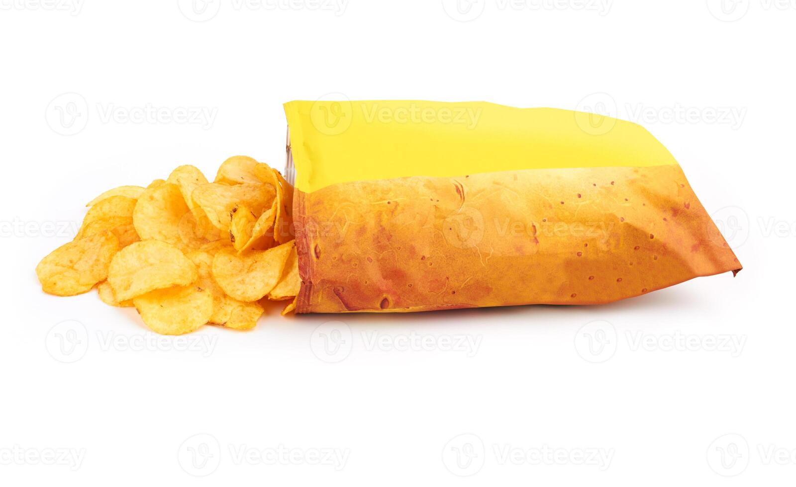 potato chips on white photo
