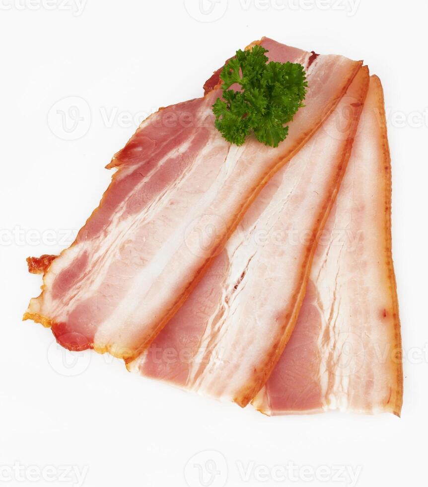 sliced pork bacon photo