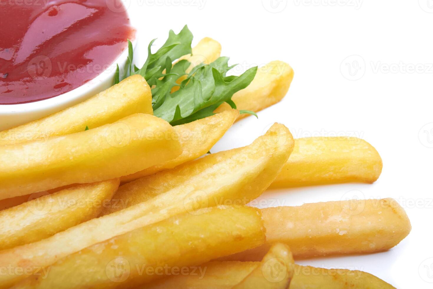 French fries on white photo