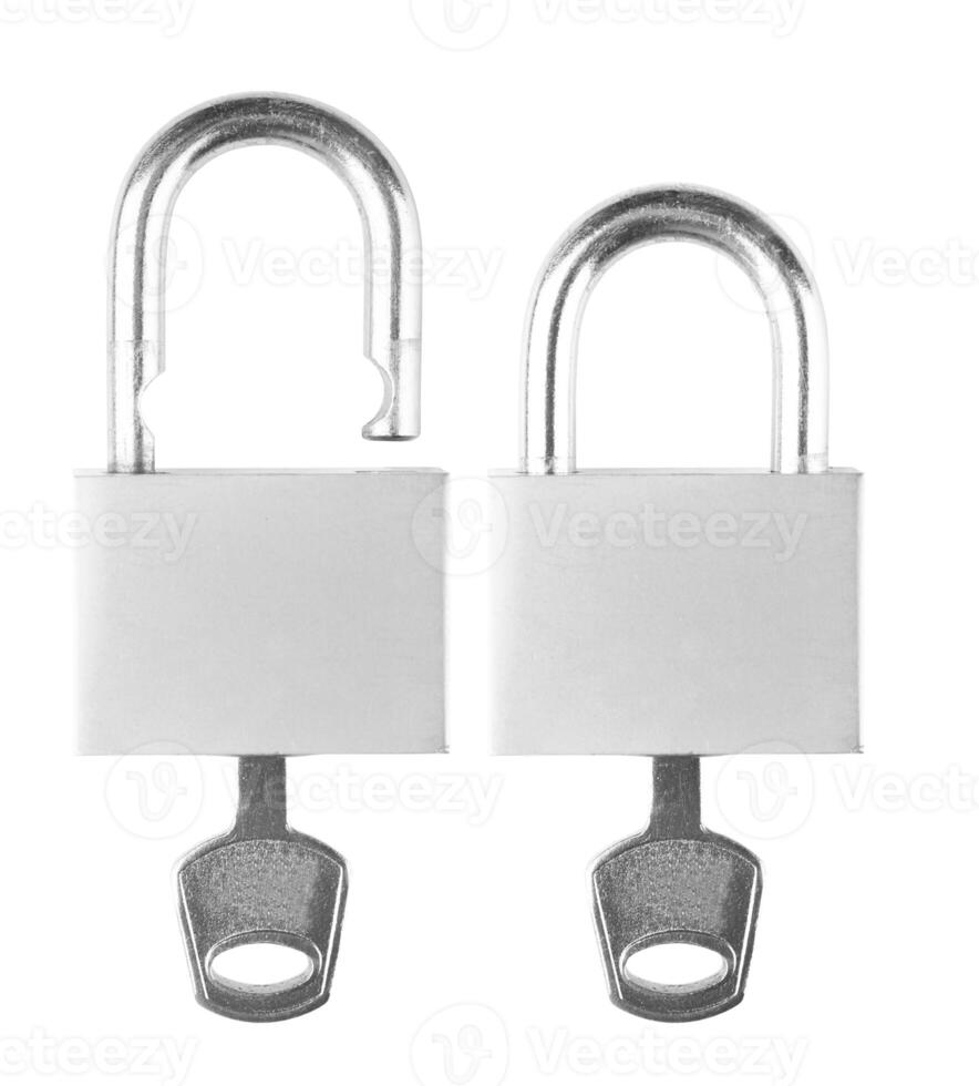 Padlock on white photo