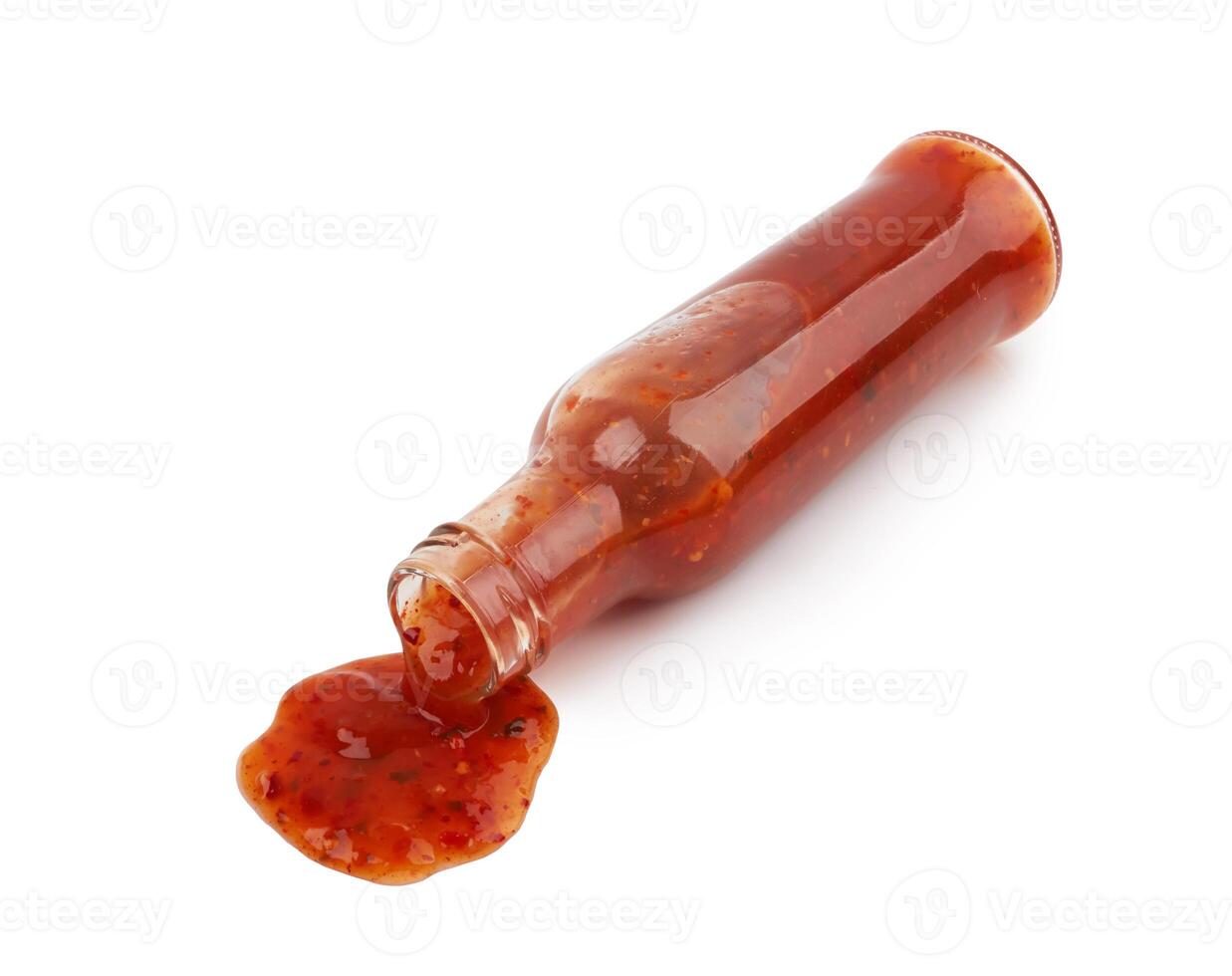 hot sauce on white photo